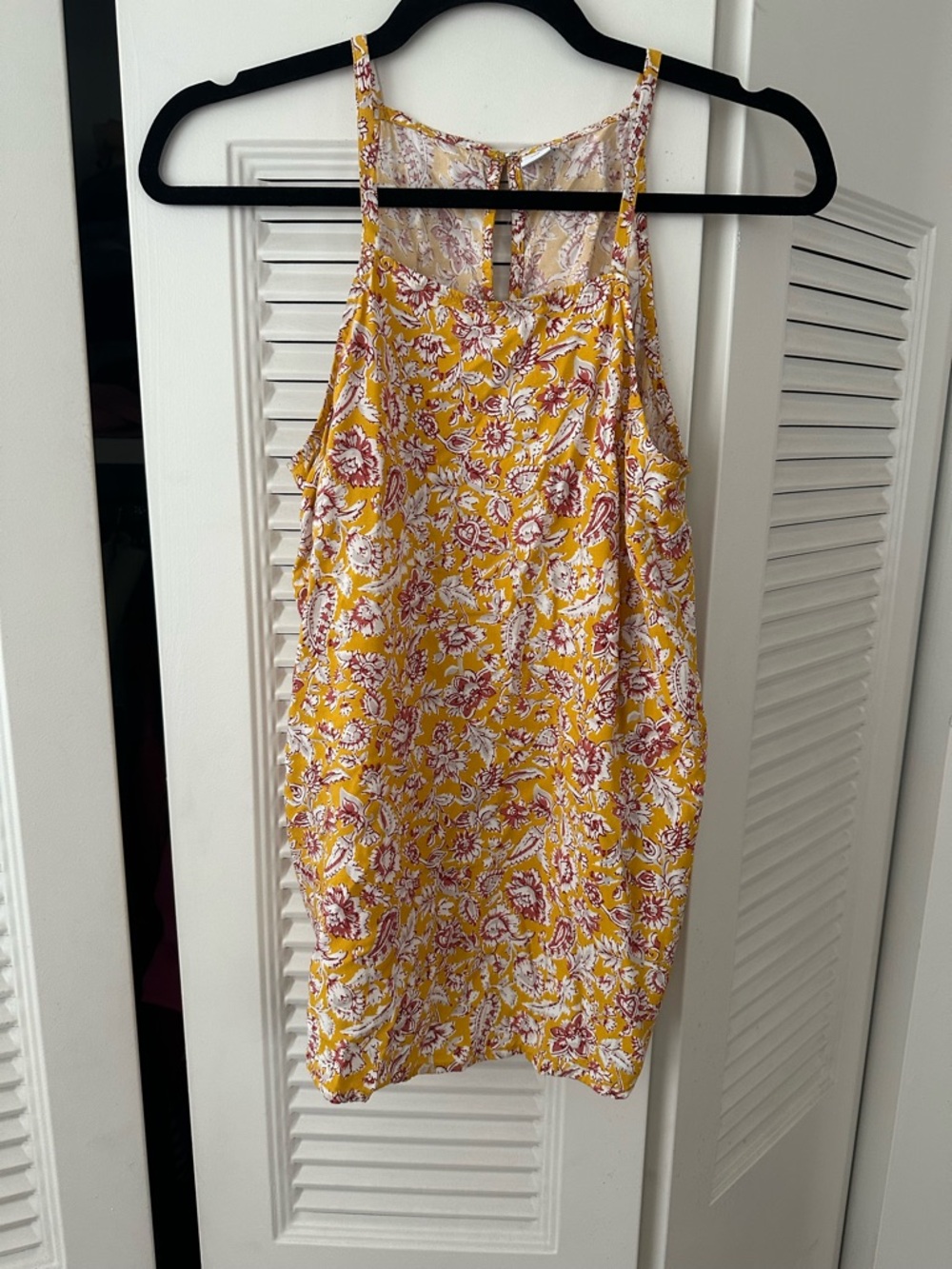 Old Navy Yellow Floral Spaghetti-Strap Top